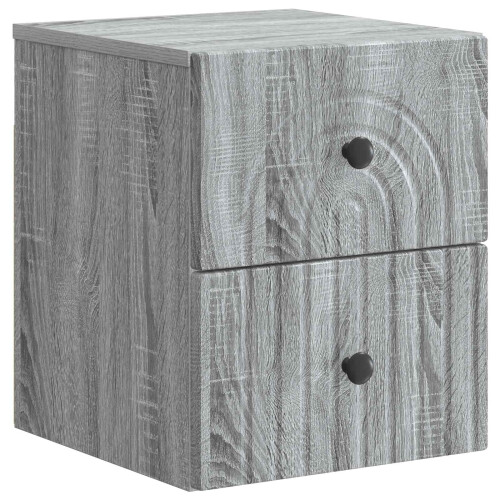 VidaXL vidaXL Wall-Mounted Bedside Cabinet 2 pcs Grey Sonoma Engineered Wood 2