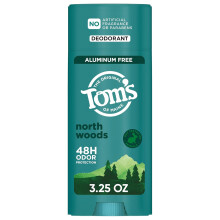 Tom's of Maine North Woods Natural Deodorant for Men and Women, Aluminum Free, No Artificial Fragrances, Dyes, or Preservatives, 3.25 oz
