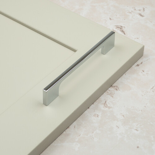 (128mm Handle ) Polished Chrome Slim Square Cabinet Handles 1