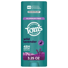 Tom's of Maine Wild Lavender Natural Deodorant for Men and Women, Aluminum Free, No Artificial Fragrances, Dyes, or Preservatives, 3.25 oz