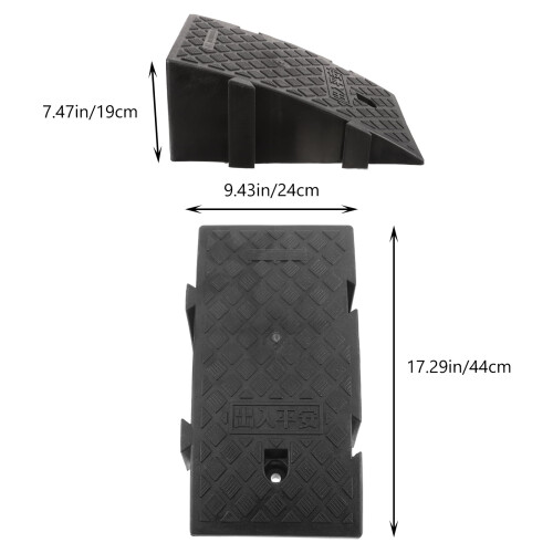 Outdoor Toy Ramp Rubber Triangular Slope Pad 44x24cm Black 1