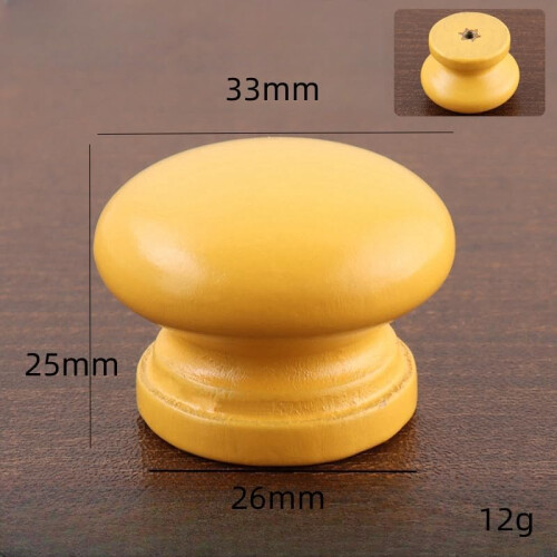 Drawer Knobs Wooden Lotus Shape Yellow 4 Pcs 1