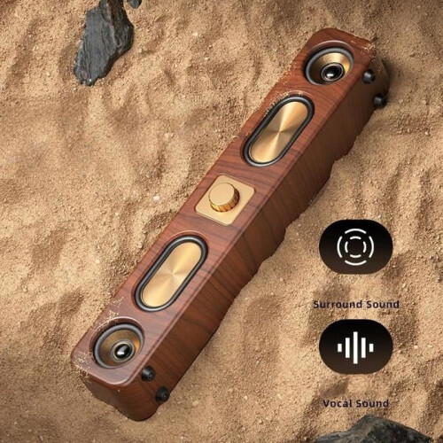 Ηχείο Bluetooth με USB AUX TF, Στερεοφωνικός ήχος υψηλής ευκρίνειας, Ρετρό στυλ, Μπα 2