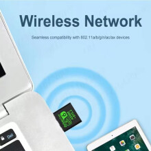 USB WiFi 6 og Bluetooth 5.3-adapter, 900 Mbps dobbeltbånd 2,4/5 GHz ekstern trådløs nettverksmottaker, Mini Do