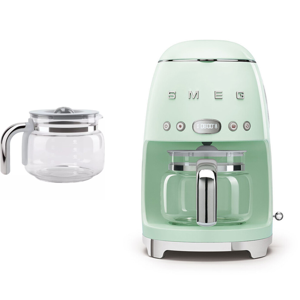 Smeg (Pastel Green) Dcf02 Drip Filter Coffee Machine +Dcg01 Glass Carafe Spare Jug Bundle