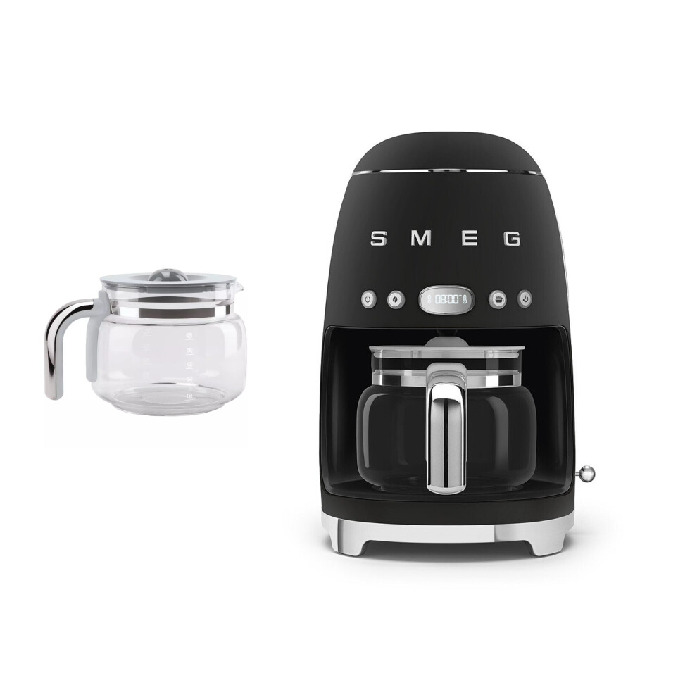 Smeg DCF02 Drip Filter Coffee Machine Matte Colour + Glass Carafe Bundle in Black - Image 2