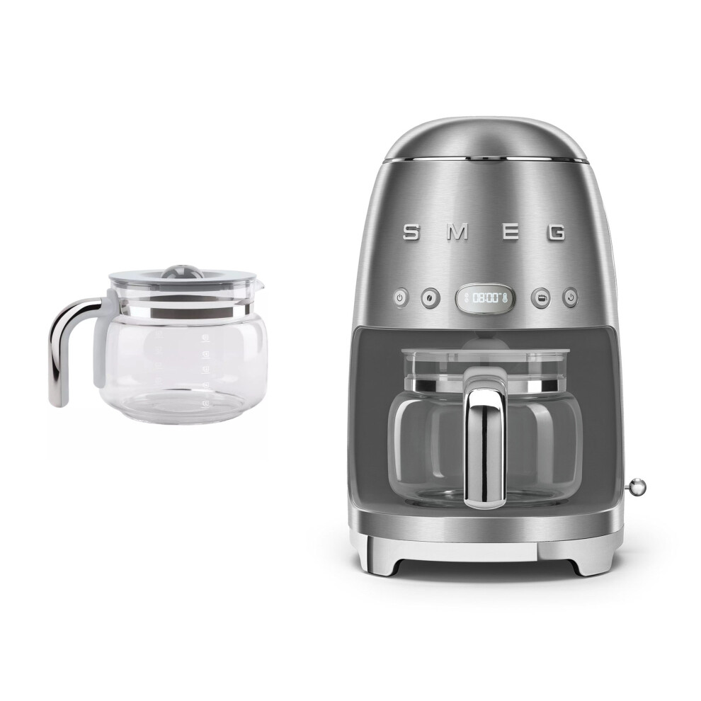 Smeg Stainless Steel Dcf02 Drip Filter Coffee Machine +Dcg01 Glass Carafe Spare Jug Bundle - Image 2