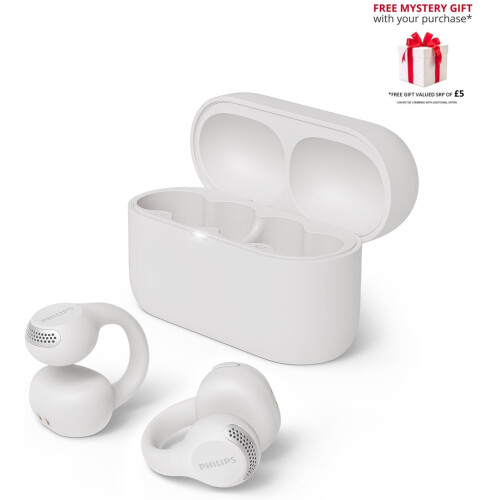 Philips écouteurs True Wireless Style oreillette Conception Open Ear - multipoint Bluetooth autonomie 28 Heures boîtier de Charge
