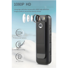 Cameră portabilă mini 1080P cu clip magnetic, obiectiv rotativ la 180 de grade, suport pentru 128 GB, înregistrare 7 ore