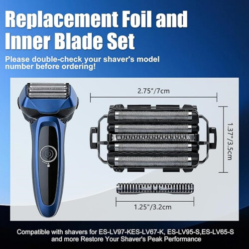 Replacement Outer Foil and Inner Blade Set Compatible with Panasonic ARC5 5 Blade Shavers ES LV65 S ES LV97 K 1