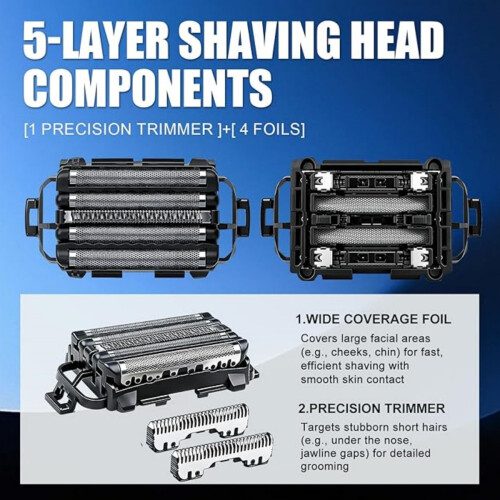 Replacement Outer Foil and Inner Blade Set Compatible with Panasonic ARC5 5 Blade Shavers ES LV65 S ES LV97 K 2