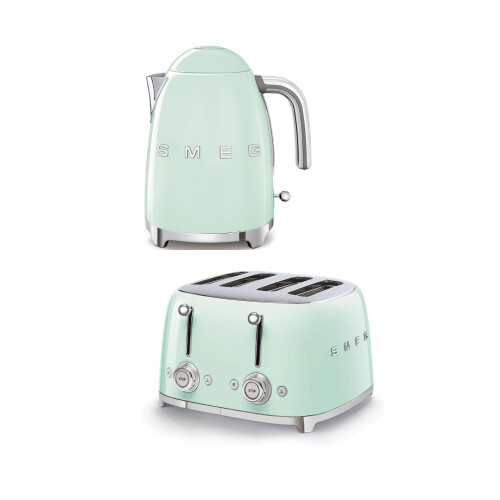 Smeg (Pastel Green) Smeg Bundle Set TSF03 4-Slice Toaster & KLF03 Kettle Bundle Set