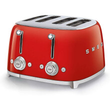 (Red) Smeg TSF03 Retro 4-Slice Toaster