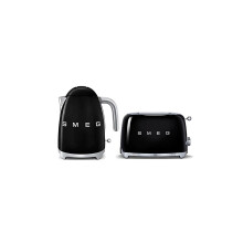 (Black) Smeg Bundle Set KLF03 Kettle & TSF01 2 Slice Toaster