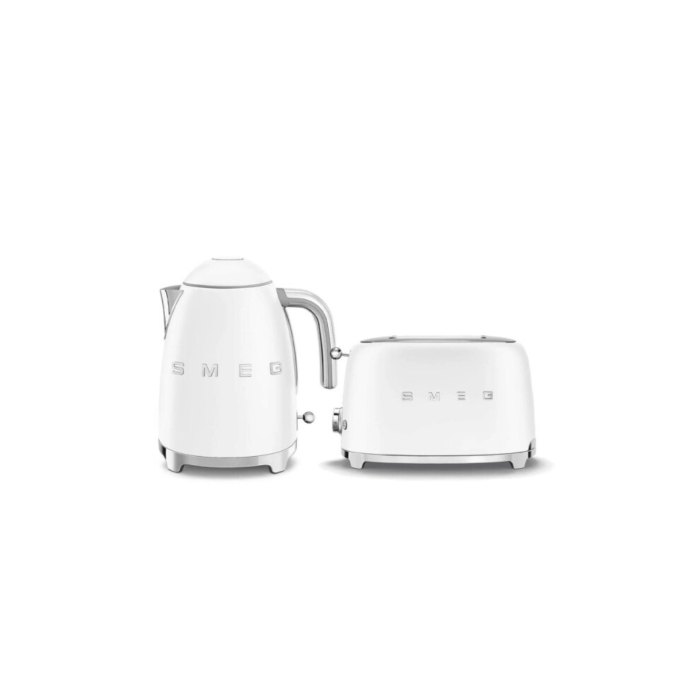 Smeg (White) Bundle Set Klf03 Kettle & Tsf01 2 Slice Toaster