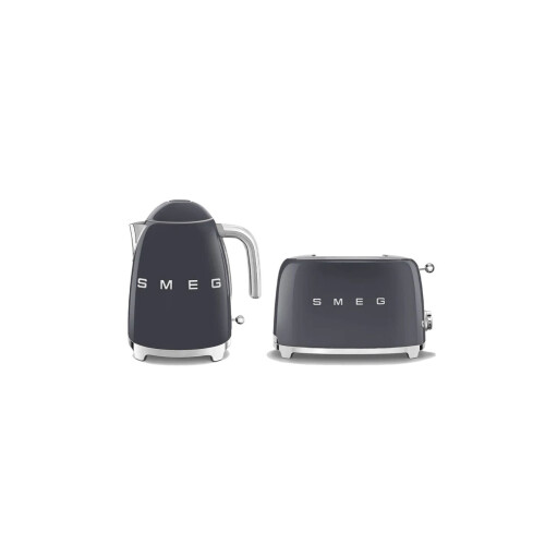 Smeg (Grey) Smeg Bundle Set KLF03 Kettle & TSF01 2 Slice Toaster