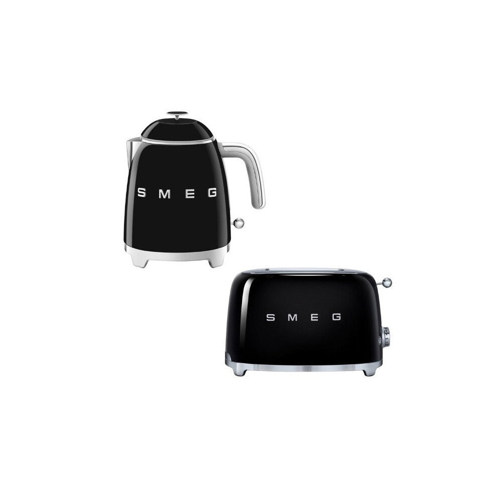 Smeg Black Klf05, Tsf01 Mini Kettle 0.8L & 2 Slice Toaster Set In - Image 4