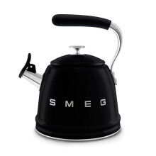(Black) Smeg WKF01 Retro Stovetop Whistling Kettle