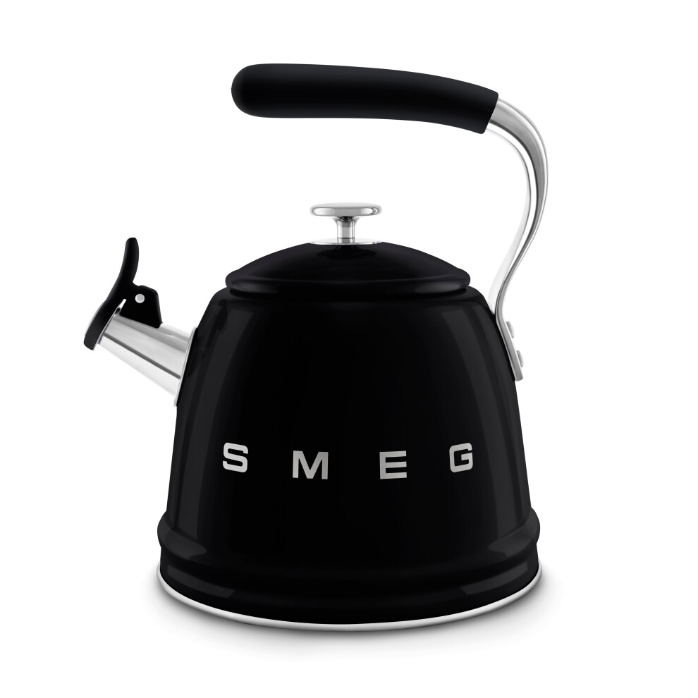 (Black) Smeg Wkf01 Retro Stovetop Whistling Kettle Black 5060397088017