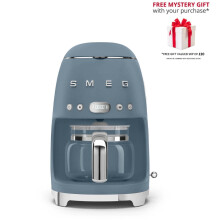 (Storm Blue) Smeg DCF02 Drip Filter Coffee Machine - Matte Colour - Free Gift RRP 20!