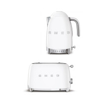 (White) Smeg Bundle Set TSF01 2-Slice Toaster & KLF04 1.7L Variable Temperature Controlled Kettle