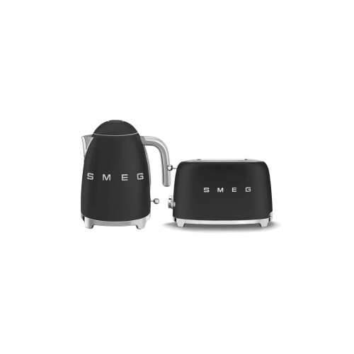 Smeg (Matte Black) Smeg Matte Bundle Set KLF03 Kettle & TSF01 2 Slice Toaster