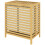 Panier à linge en bambou avec couvercle, 2 compartiments, pliable 64 L 2
