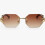 Γυαλιά ηλίου unisex με χρυσό Leopard Head Rimless, ανοιχτό κόκκινο, για ενήλικες, μοντ 2