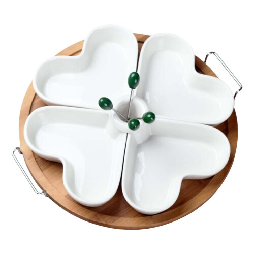 Divided Serving Platter 4-Compartment Modern Sturdy Dish 1