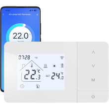 Termostato de Ambiente Inalámbrico para Caldera de Gas Inteligente WI-FI Blanco — control calefaccion movil