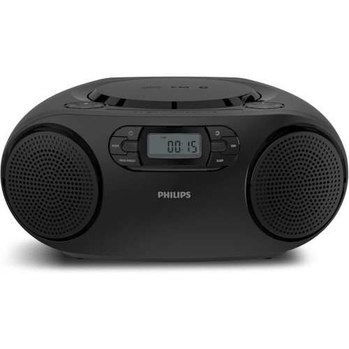 Philips (Black) Philips CD Soundmachine TAZ2000, Bluetooth CD FM USB Black - Boombox