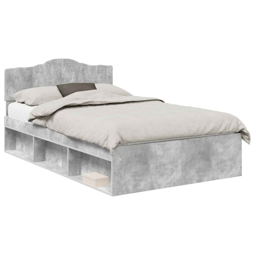 VidaXL vidaXL Bed Frame Concerte Grey 135 x 190 cm Solid Pine Wood 1
