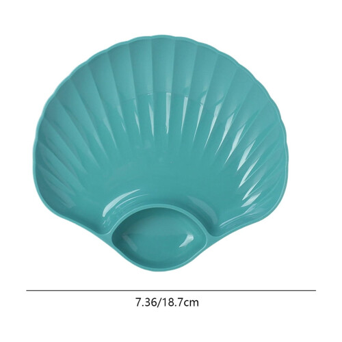 Chip and Dip Platter Shell-Shaped BPA-Free Plastic 1 Piece 2