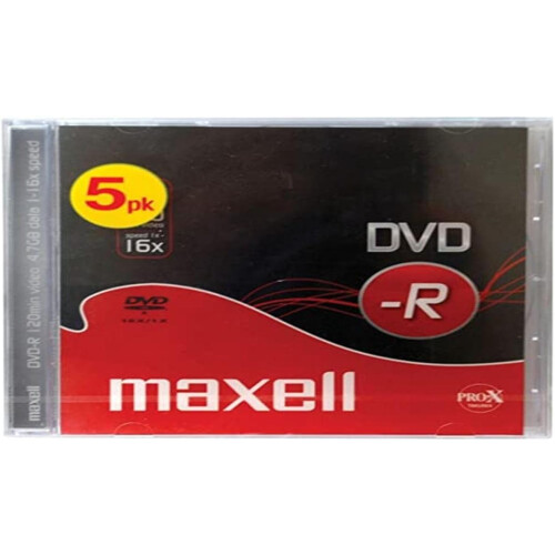 Maxell DVD-R 5 Pack Jewel Case 5mm 16x Speed