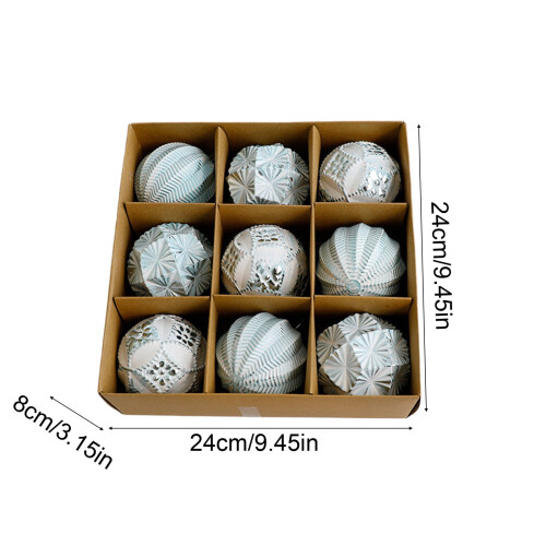 9-Pack Shatterproof PVC Christmas Ornaments Gold Silver Red 2