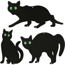 MantraRaj Pack of 3 Garden Cat Deterrent Scarer with Marble Eyes Fox Metal Pest Control Repellent Scarer Nuisance