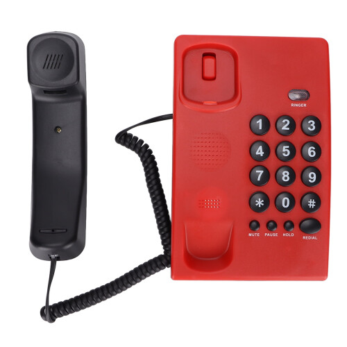 Desktop landline telephone with last-number redial function