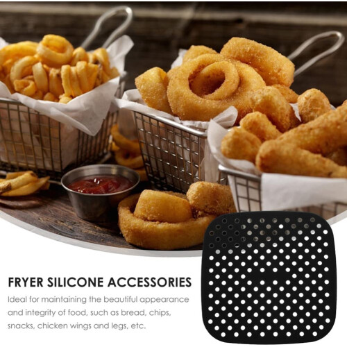 Silikoninnsats til Airfryer square 19x19 cm Sort 2