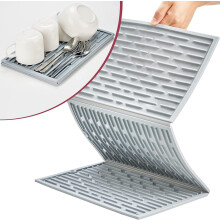 Silicone Drying Mat Gray 24x16 Inch Trifold