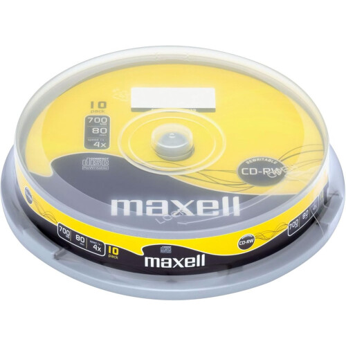Maxell CD-RW 80 Mins Discs - 10 Pack