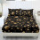 King Bedding Set Soft Cooling Polyester Floral Black Print 1