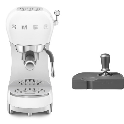 Smeg (White) Smeg ECF02 Espresso Machine + ECTS01 Coffee Tamper Bundle