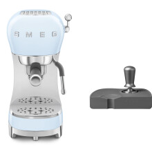 (Pale Blue) Smeg ECF02 Espresso Machine + ECTS01 Coffee Tamper Bundle