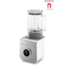 (Matte White) Smeg BLC02 Matte 50's Style High Performance Blender - Free Gift RRP 30!
