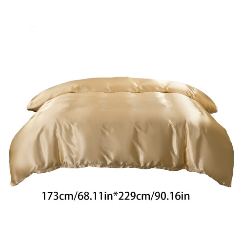 Geel polyester satijnen dekbedovertrek 68x90 inch 2
