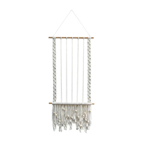Boho Macrame Wall Decor Beige Picture Organizer 1