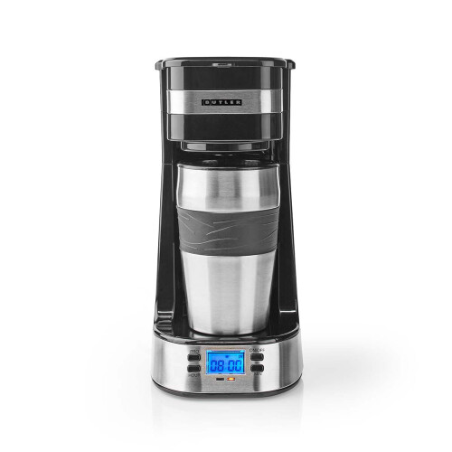 Enkeltportionskaffemaskine, 0,4L, Timer, Rejsekrus, Sort 2