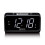 Rádio-relógio FM com visor LED, luz noturna e porta USB. 3