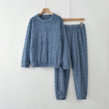 Women's Round Neck Top and Elastic Waist Pants Pajama Set