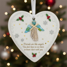 DAMAI Heart Sea Glass Friendship Ornament 1pc